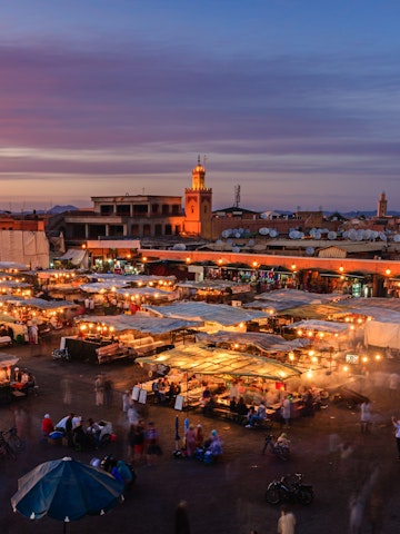 Night view of Djemaa el Fna square, Marrakech