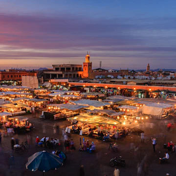 Night view of Djemaa el Fna square, Marrakech