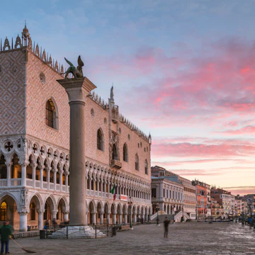 Awesome sunrise over Doges palace, Venice