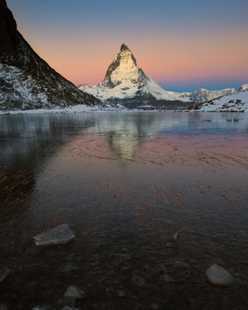 Matterhorn mountain at dusk