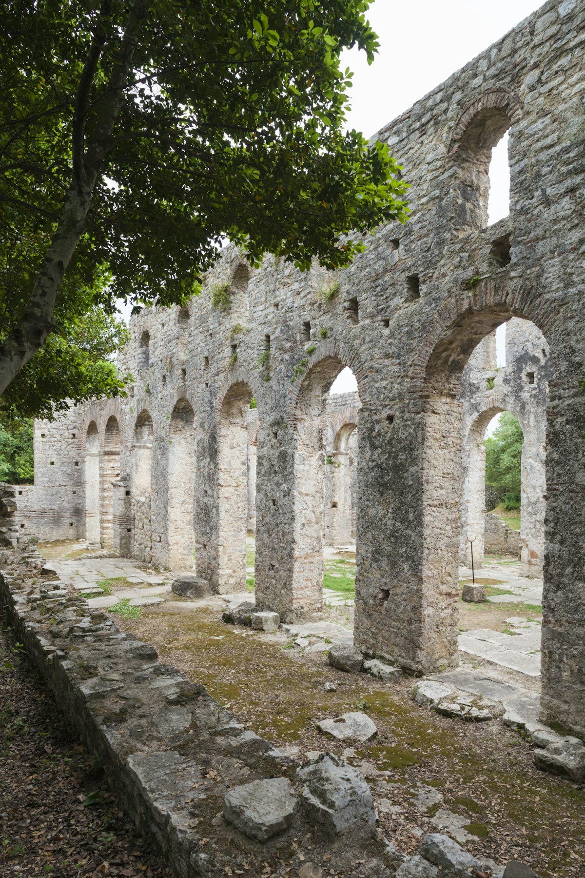 Basilica, Ruins of 6th century Greek city, Butrint, Albanian Riviera, Albania