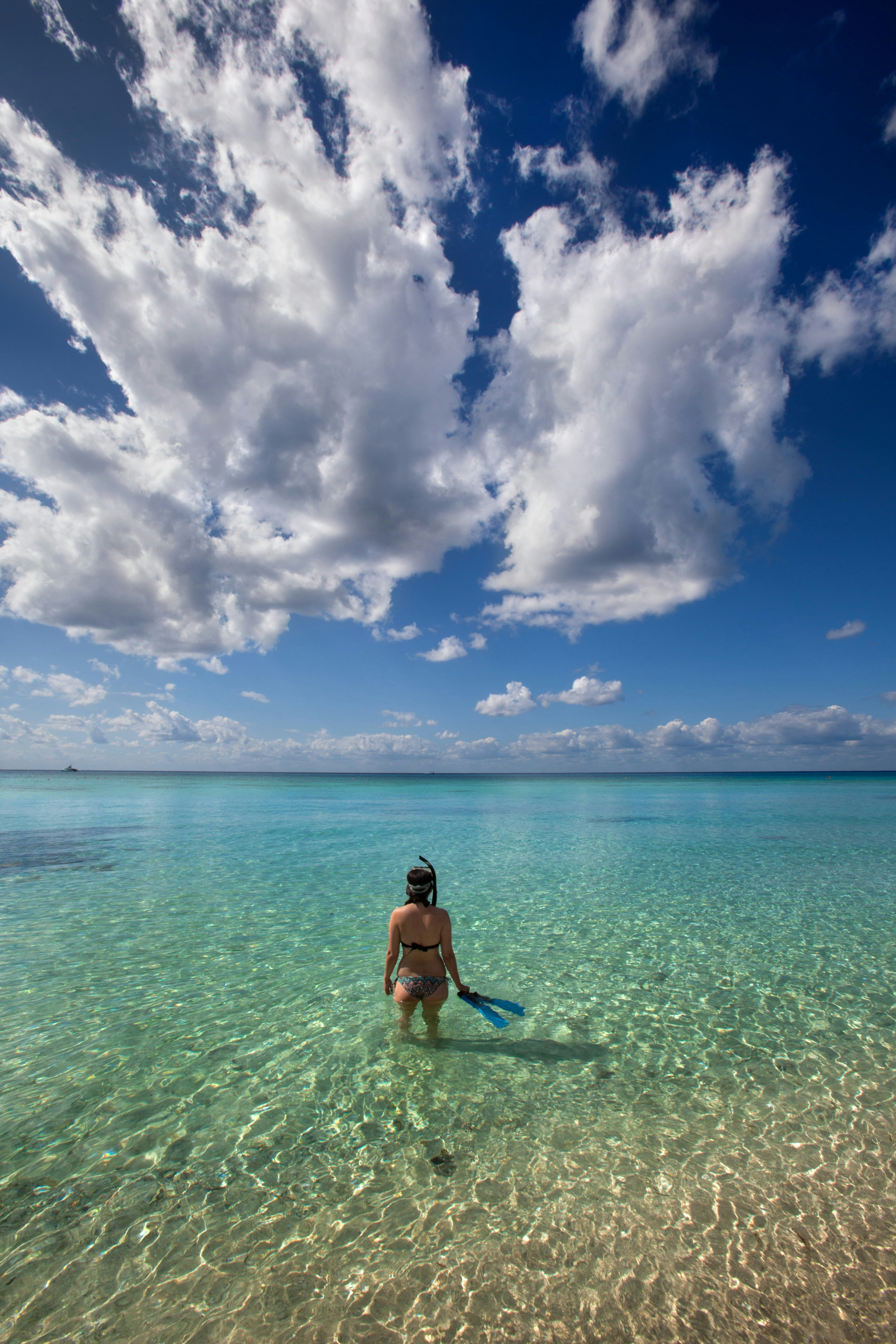 Snorkeler at Beach in Cozumel