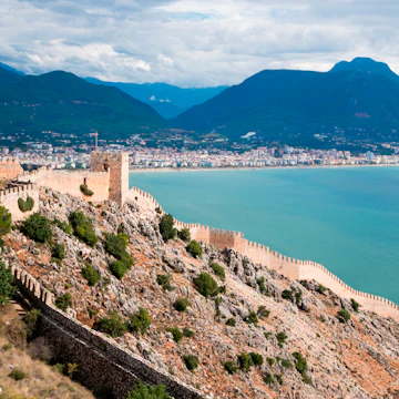 Alanya Castle walls and coastline