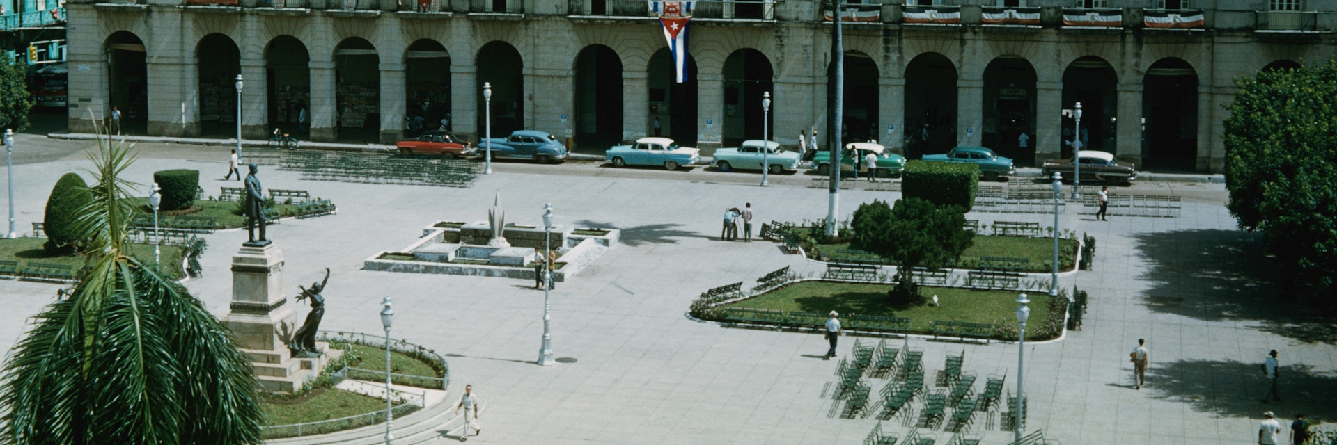 The Palacio de Gobierno (Governor's Palace) on the Plaza de Armas, later renamed Parque de Libertad (Liberty Park) in Matanzas, Cuba, circa 1959.  (Photo by Archive Photos/Getty Images)