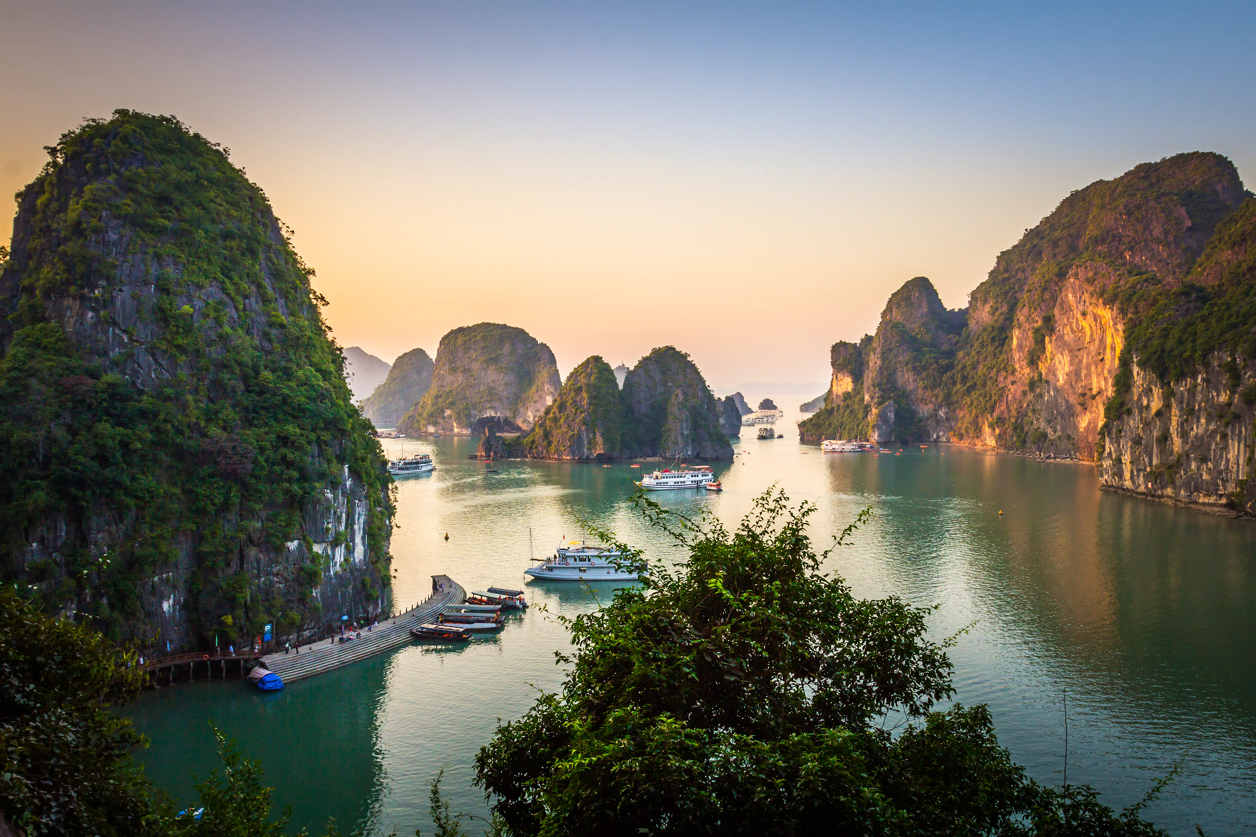 Halong Bay is floating past a thousand islands