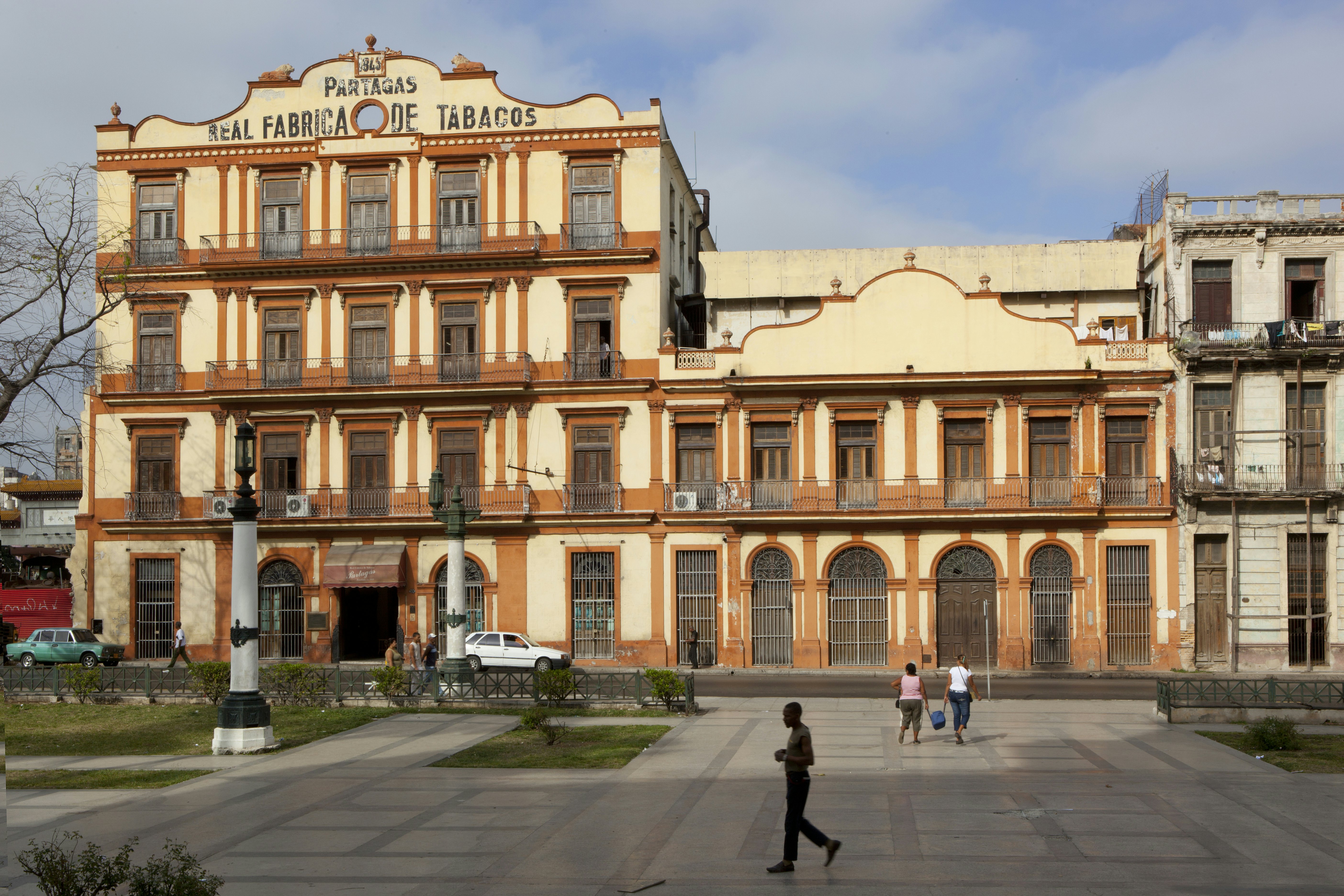 Facade of the Partagas Cigar Factory building