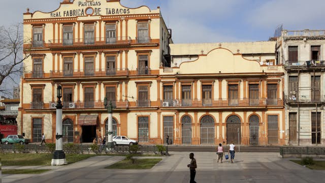 Facade of the Partagas Cigar Factory building