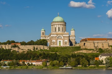 Hungary, Esztergom, Cathedral and River Danube