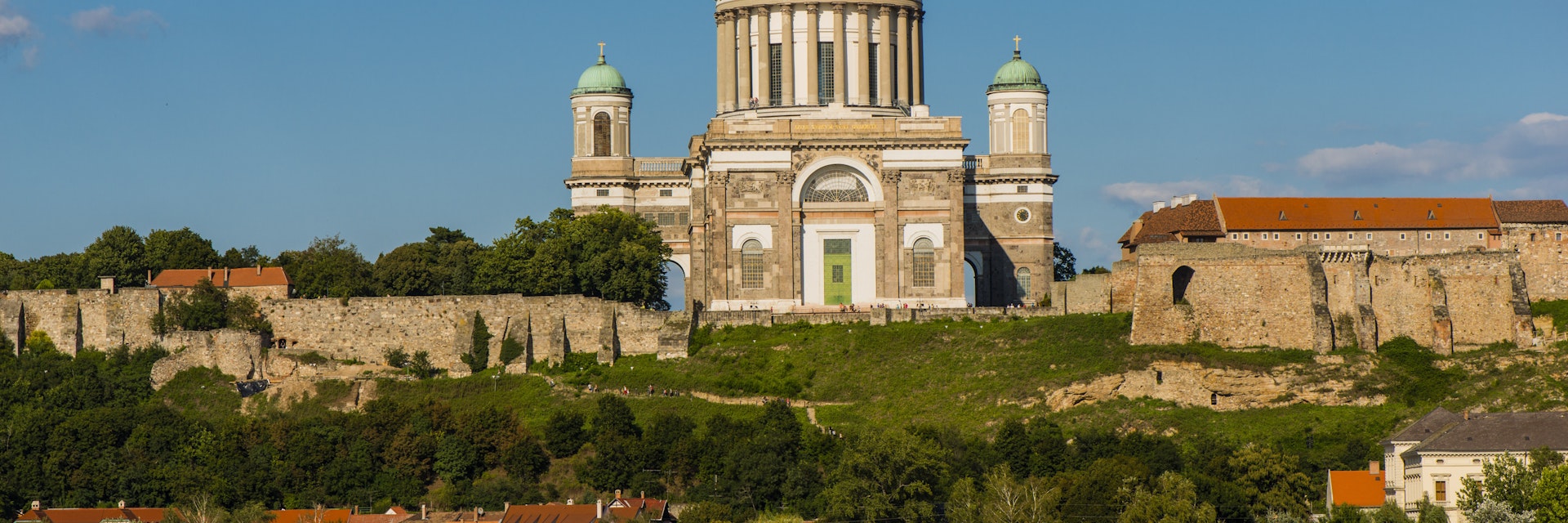 Hungary, Esztergom, Cathedral and River Danube