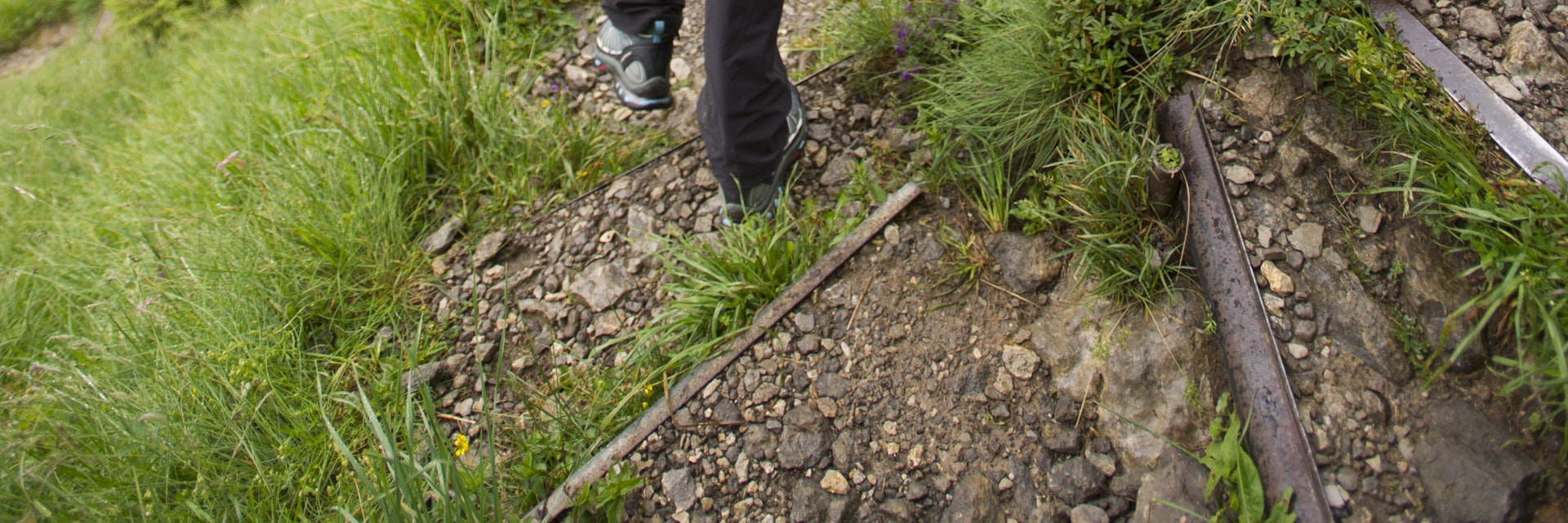 Woman hiking, Appenzellerland, Switzerland.