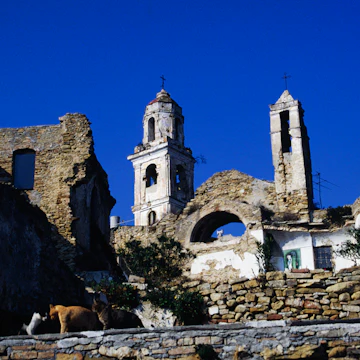 Ruins of Church of SantEgidio, Bussana Vecchia, Liguria, Italy