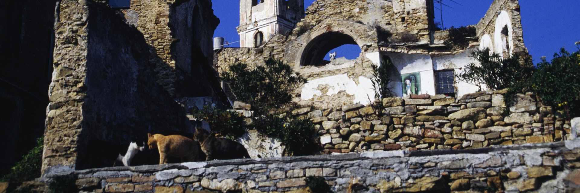 Ruins of Church of SantEgidio, Bussana Vecchia, Liguria, Italy