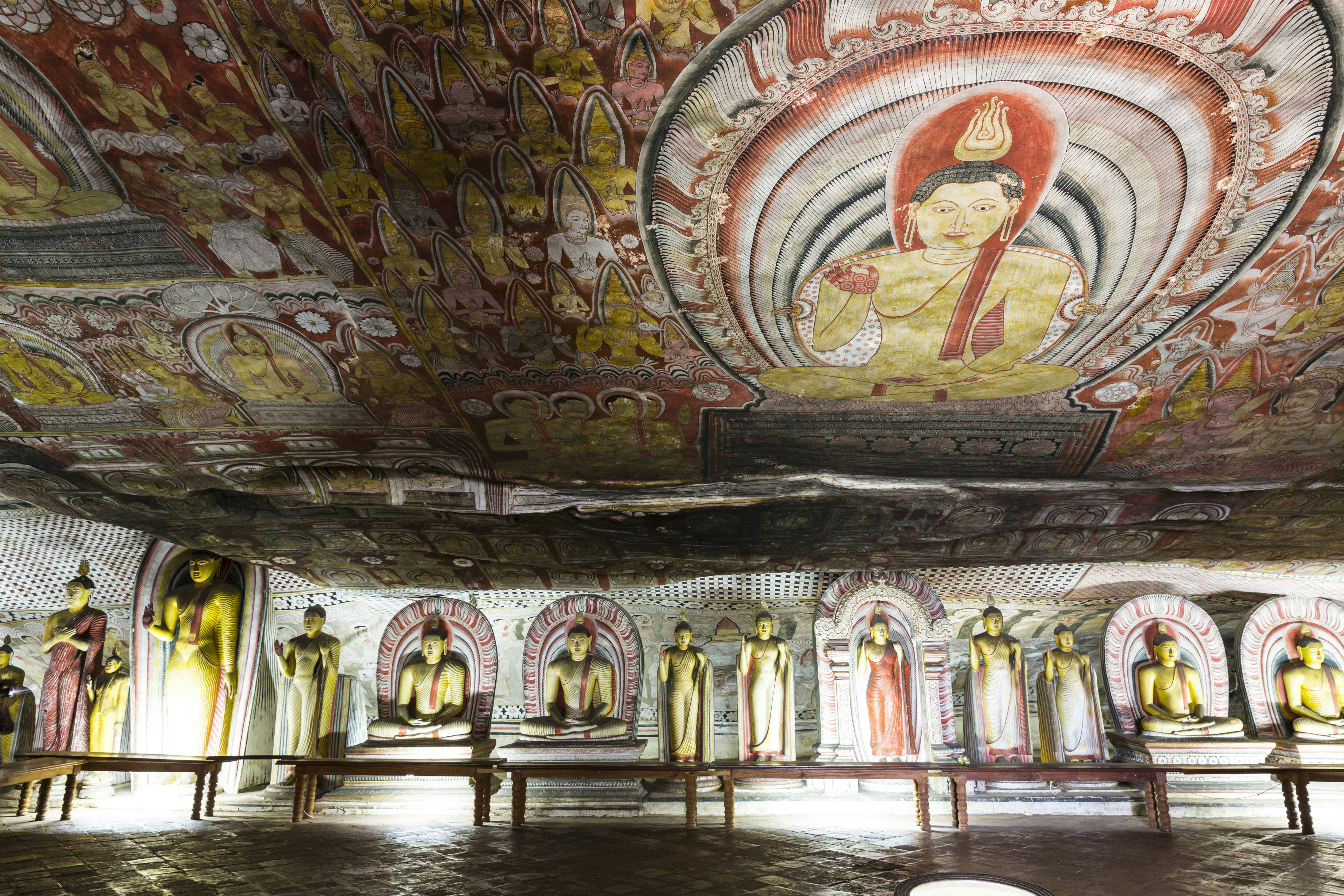Interior of Royal Rock Temple, Dambulla, Sri Lanka