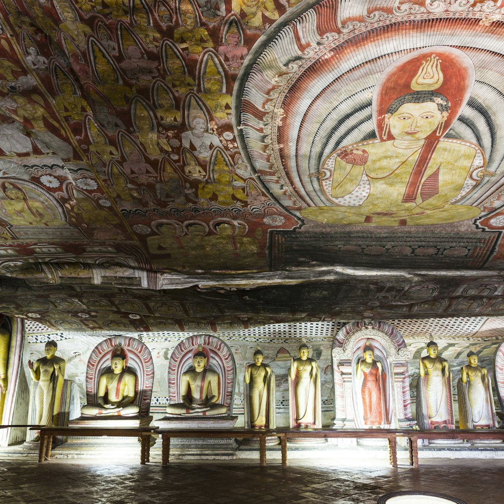 Interior of Royal Rock Temple, Dambulla, Sri Lanka