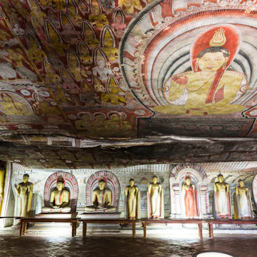 Interior of Royal Rock Temple, Dambulla, Sri Lanka