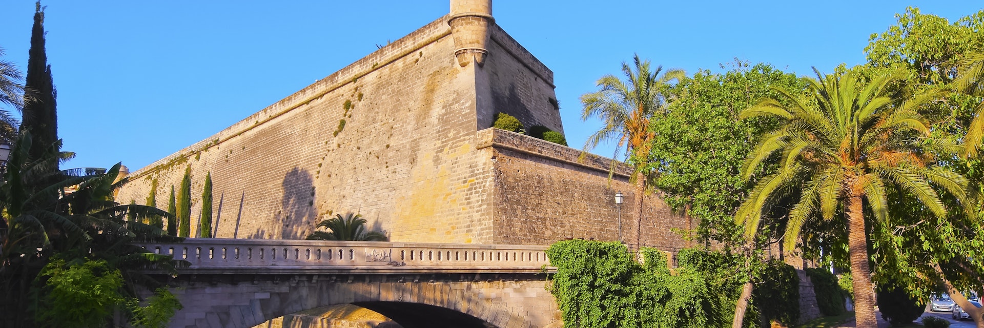 Spain, Balearic Islands, Palma de Mallorca, View of walls of Es Baluard