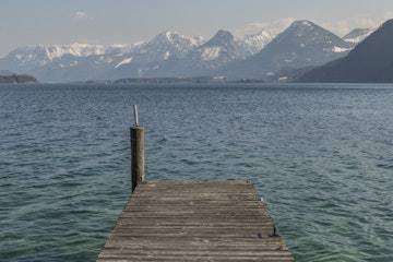 Wooden pier on Lake, St Gilgen, Austria