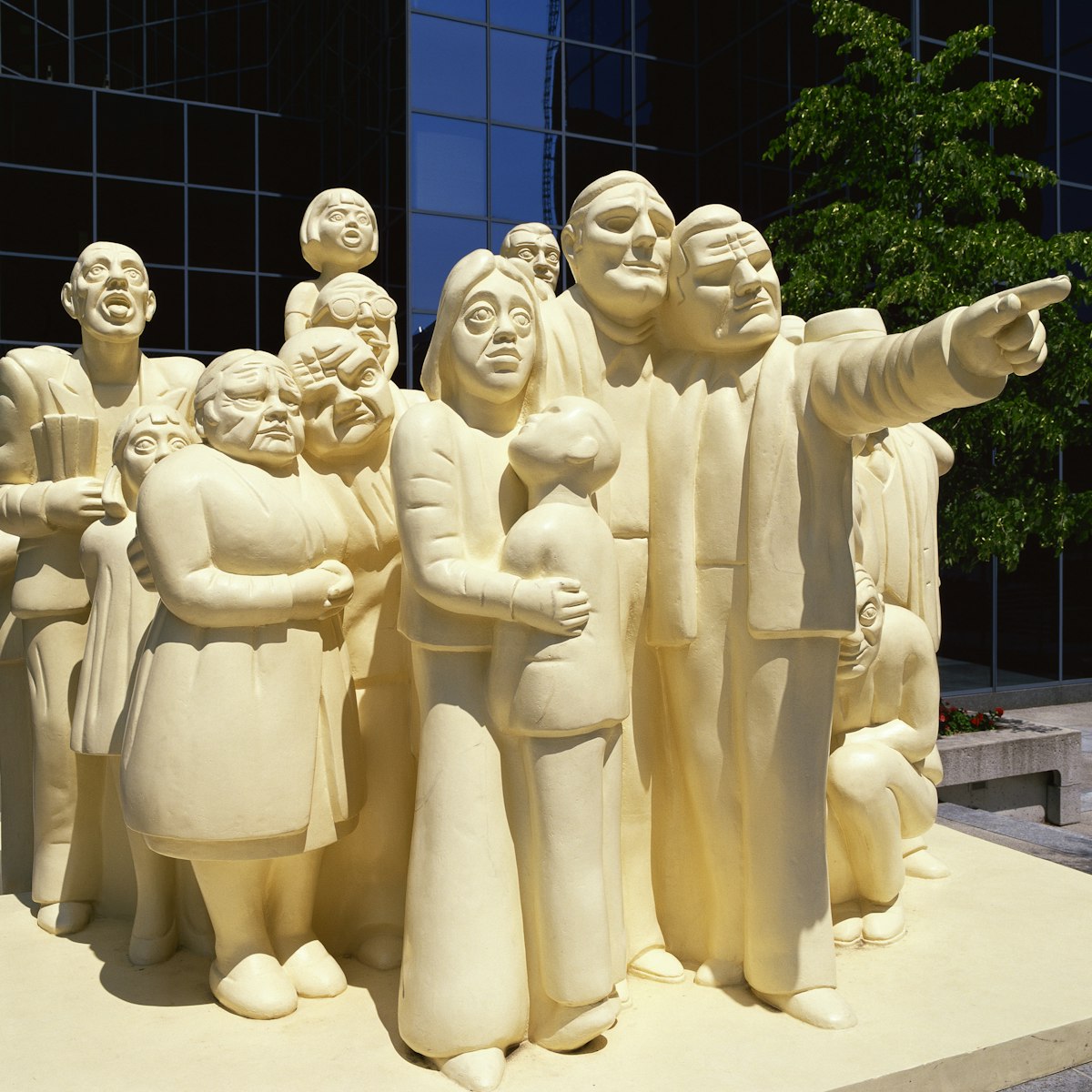 The Illuminated Crowd Sculpture in front of BNP Building, Montreal, Quebec, Canada
