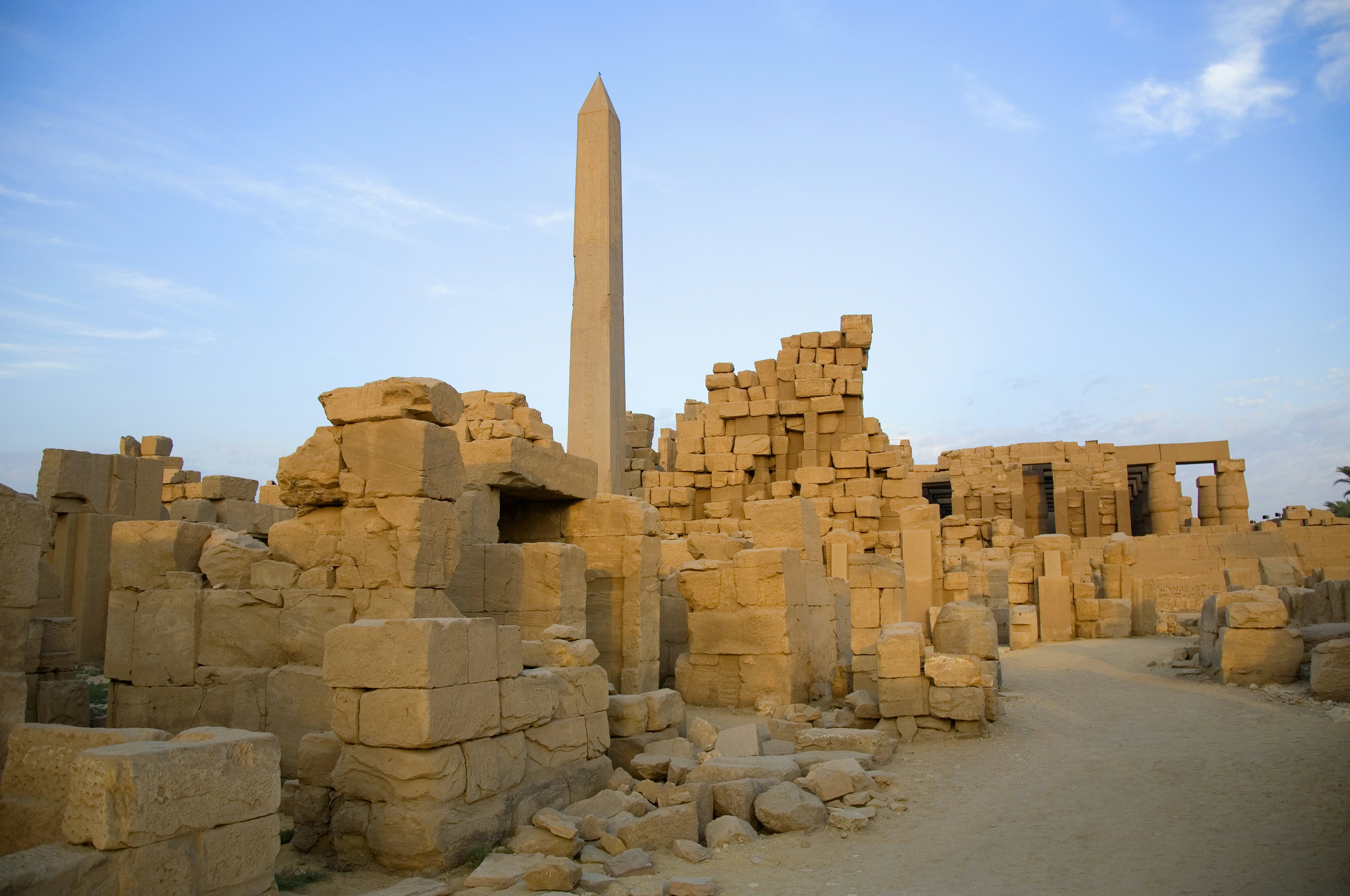 view ancient ruins of egypt sunrise
