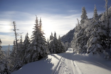 Snow trail in Stowe, Vermont