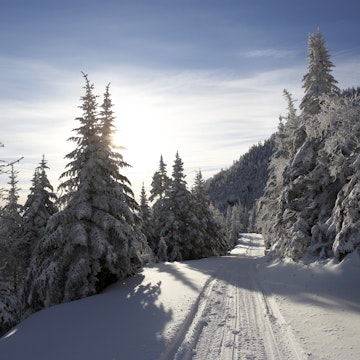 Snow trail in Stowe, Vermont