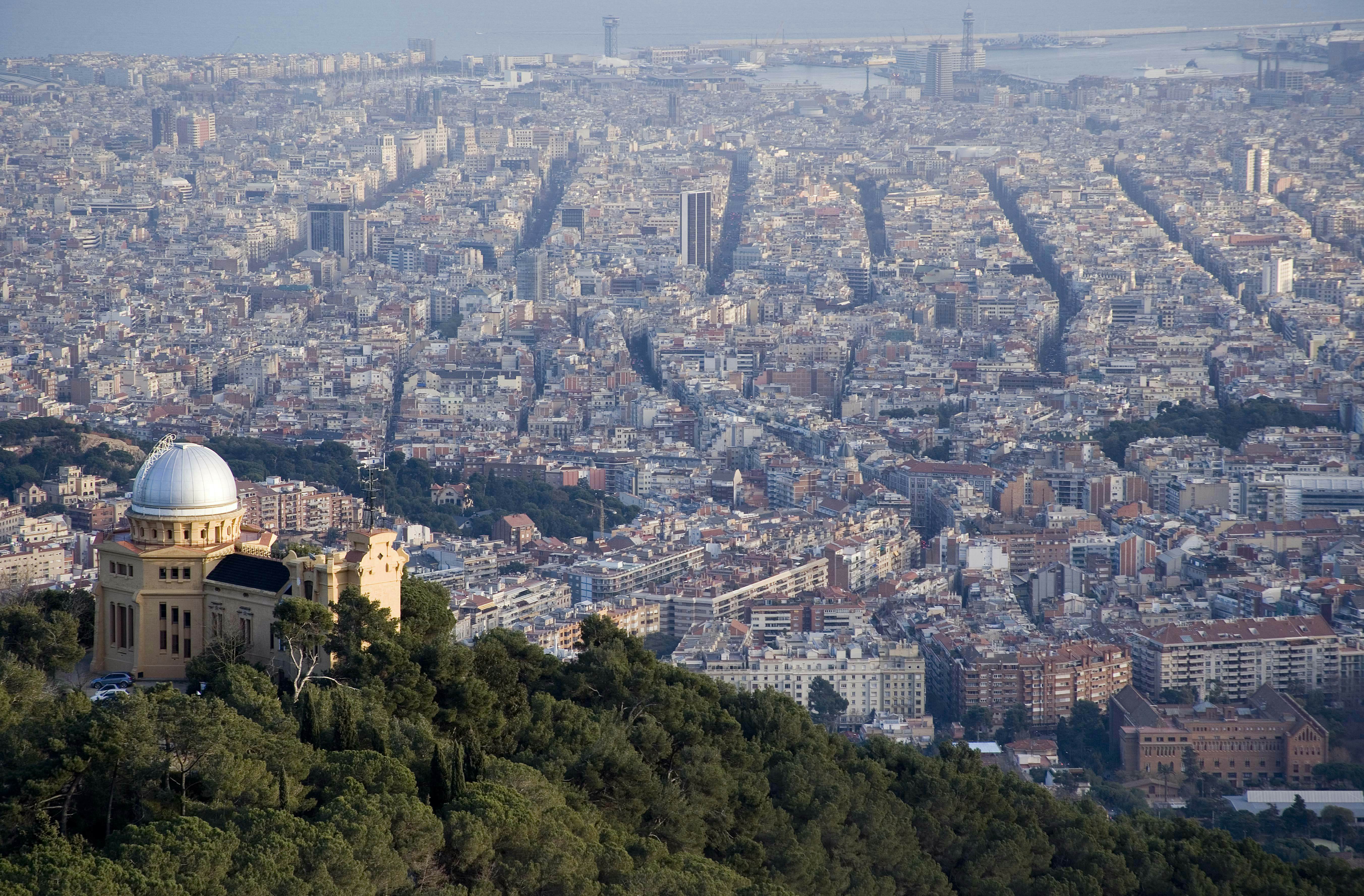 Fabra observatory overlooking city, Barcelona, Spain