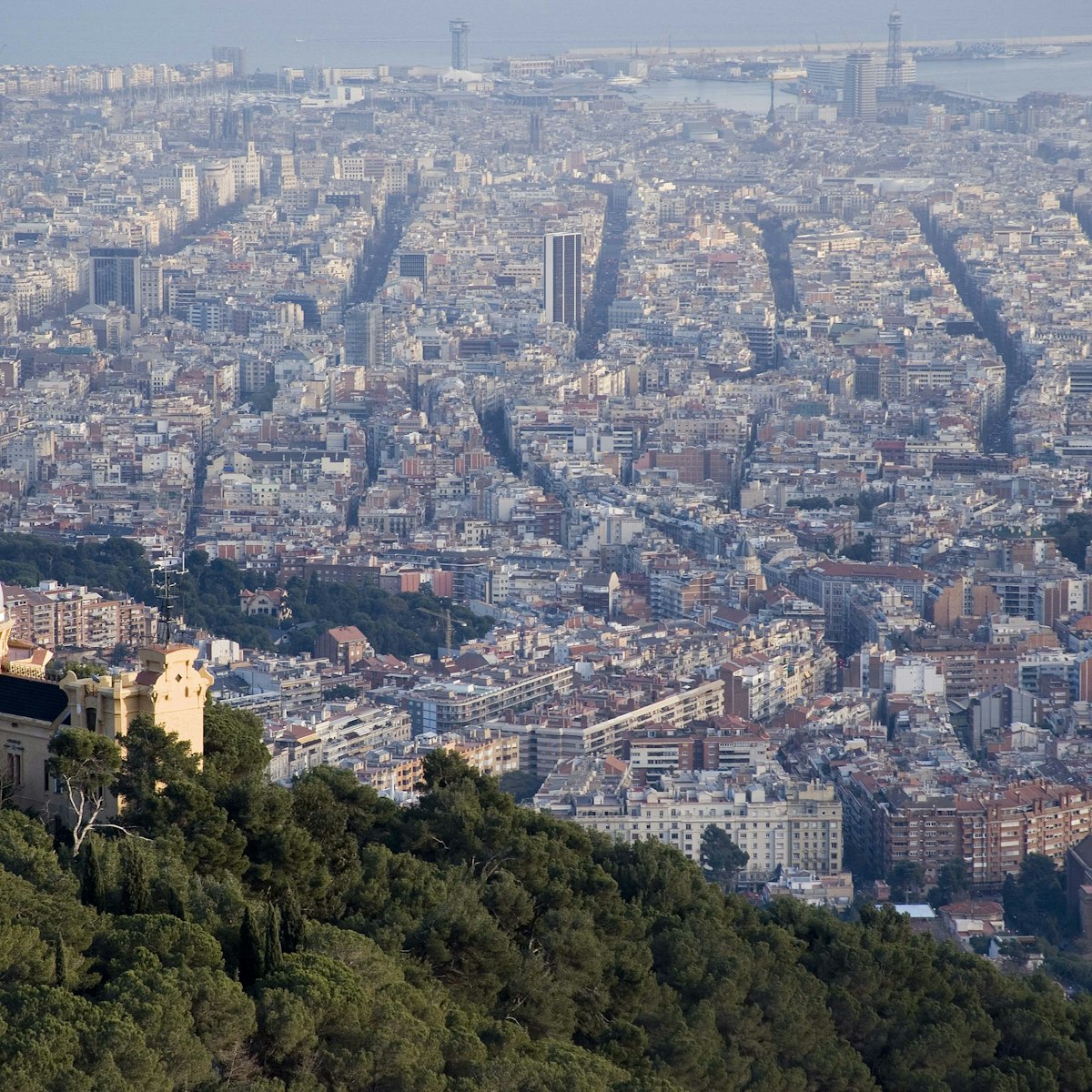 Fabra observatory overlooking city, Barcelona, Spain