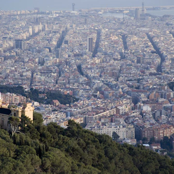 Fabra observatory overlooking city, Barcelona, Spain