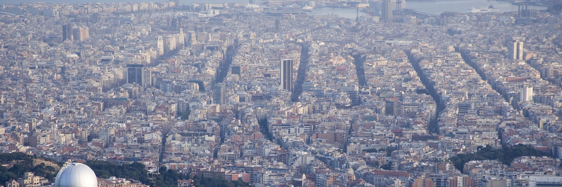 Fabra observatory overlooking city, Barcelona, Spain