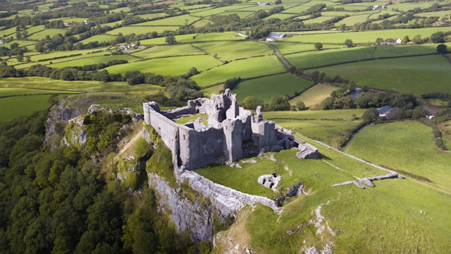 Aerial View.Carreg Cennen.Castles.Historic Sites