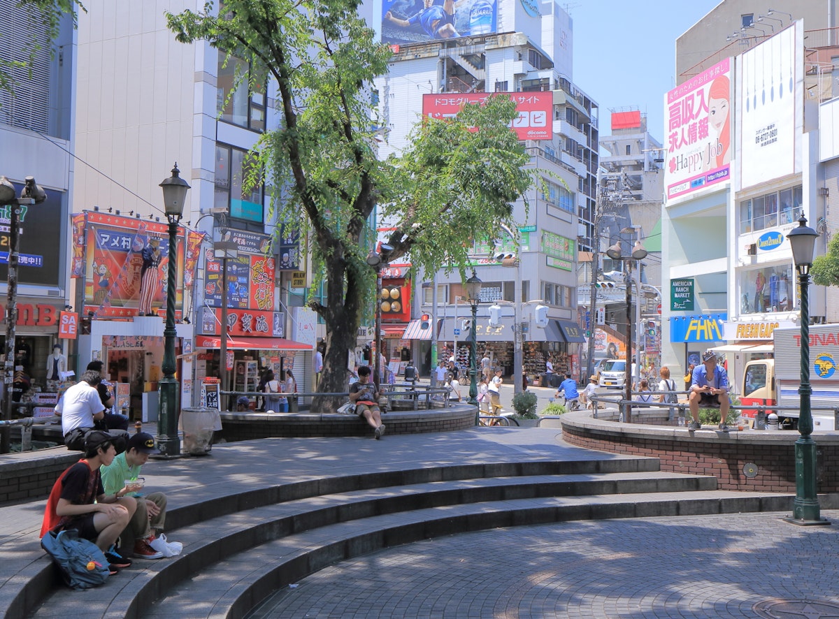 OSAKA JAPAN - 19 JUNE, 2014:Americamura district. Americamura, America village is a sizeable retail and entertainment area near Shinsaibashi Osaka. ; Shutterstock ID 207294088; Your name (First / Last): Laura Crawford; GL account no.: 65050; Netsuite department name: Online Editorial; Full Product or Project name including edition: Osaka city app POI images