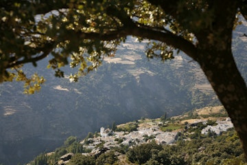 View over Bubion village, Las Alpujarras, Andalucia, Spain.