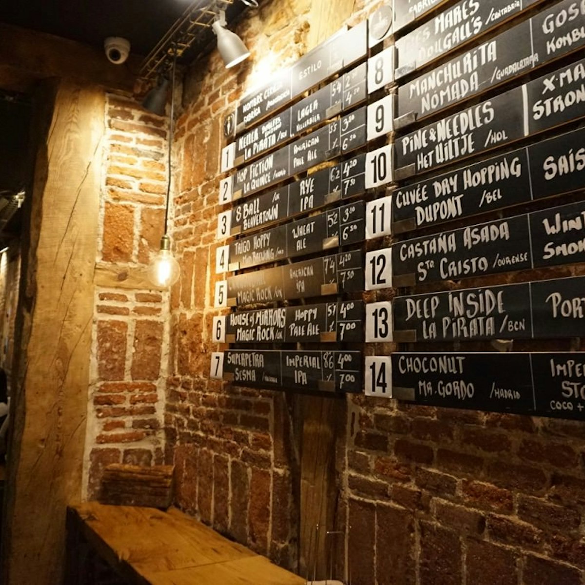 The list of beers on tap at The Stuyck Co