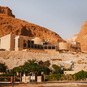 Masada, Israel - November 4th 2016: Exterio of Ruins of the grand residence or the commandant's residence of Masada of Israel. The picture was taken at free spot.