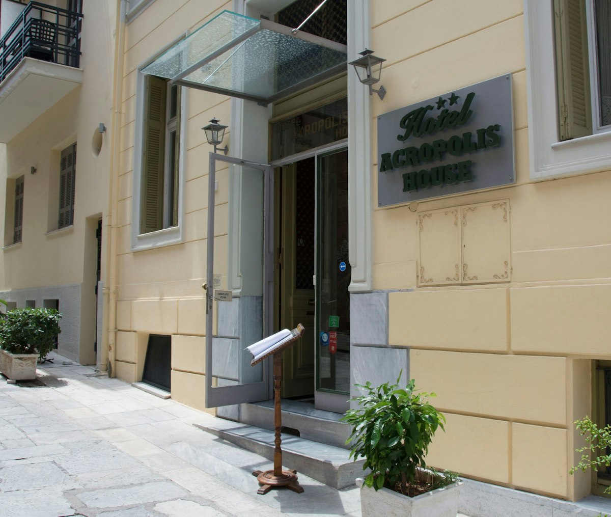 Entrance to Acropolis House Pension in Athens