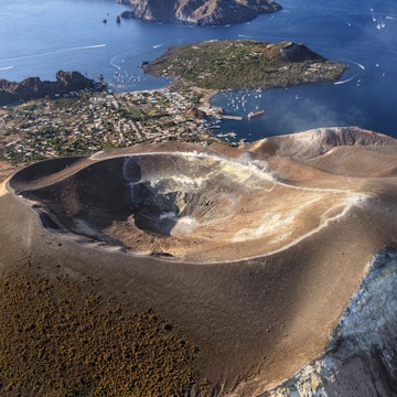 Volcano crater on Vulcano island