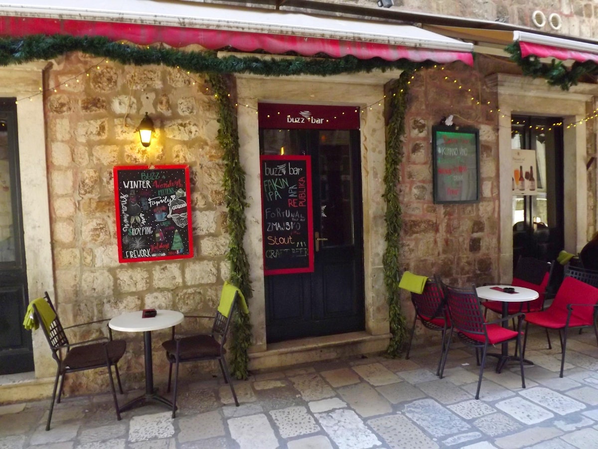 The front of Buzz Bar in Dubrovnik