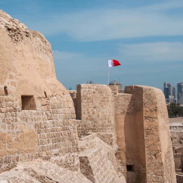 Qal'At Al Bahrain is the original capital and port of the island of Bahrain. It is part of UNESCO World Heritage; Shutterstock ID 258796199; Your name (First / Last): Lauren Keith; GL account no.: 65050; Netsuite department name: Online Editorial; Full Product or Project name including edition: Middle East Online Highlights Update