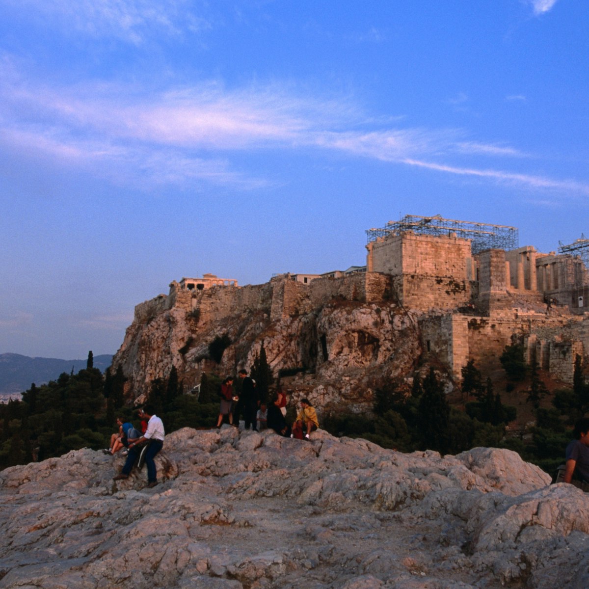 View of Acropolis from Areopagus Hill.