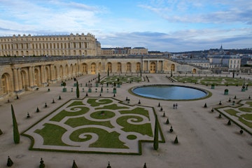 Overview of Southern Parterre gardens at Versailles.