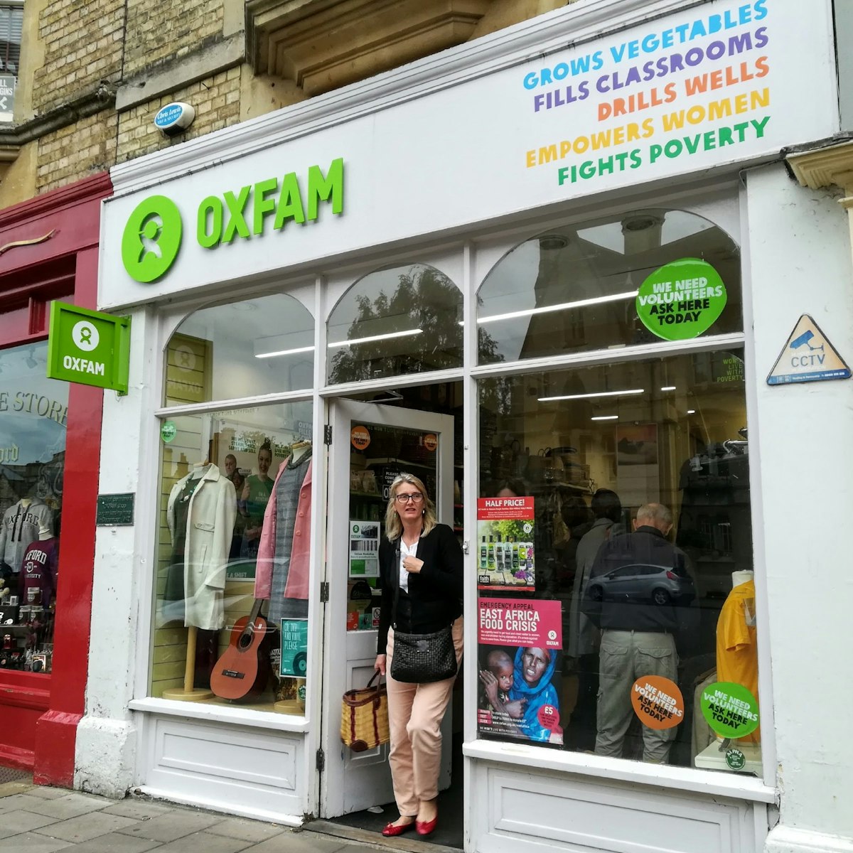 Outside the first ever Oxfam shop