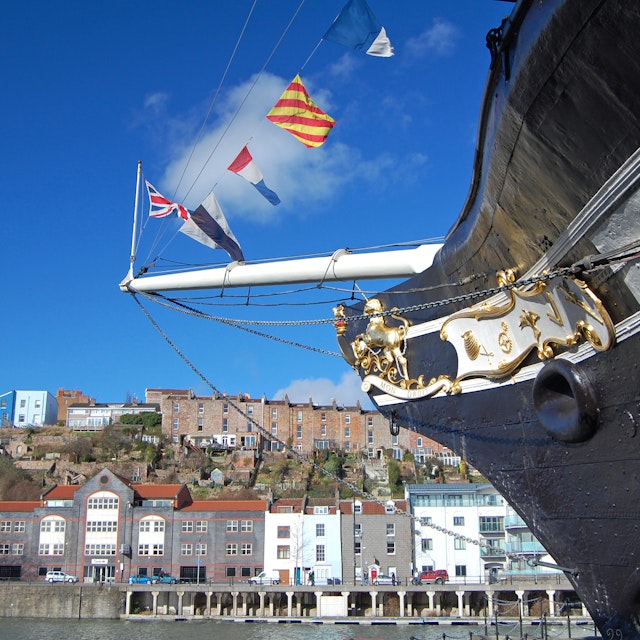 bow of the SS Great Britain in Bristol harbour, UK; Shutterstock ID 81738850; Your name (First / Last): James Smart; GL account no.: 65050; Netsuite department name: Online Editorial; Full Product or Project name including edition: LP.com destination image for Akureyri