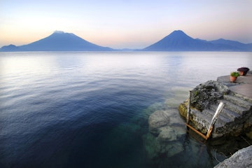Two Volcanoes, Lake Atitlan, Guatemala