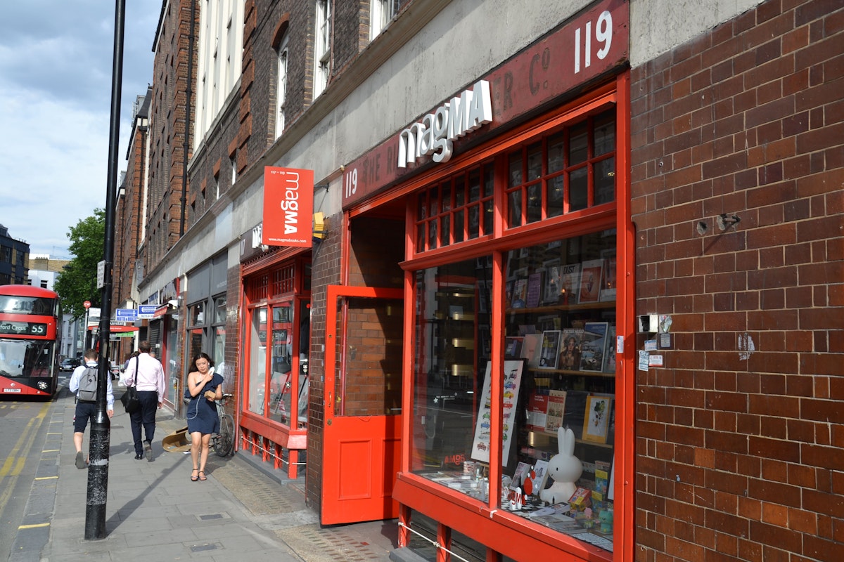 The outside of Magma, a popular book shop in London