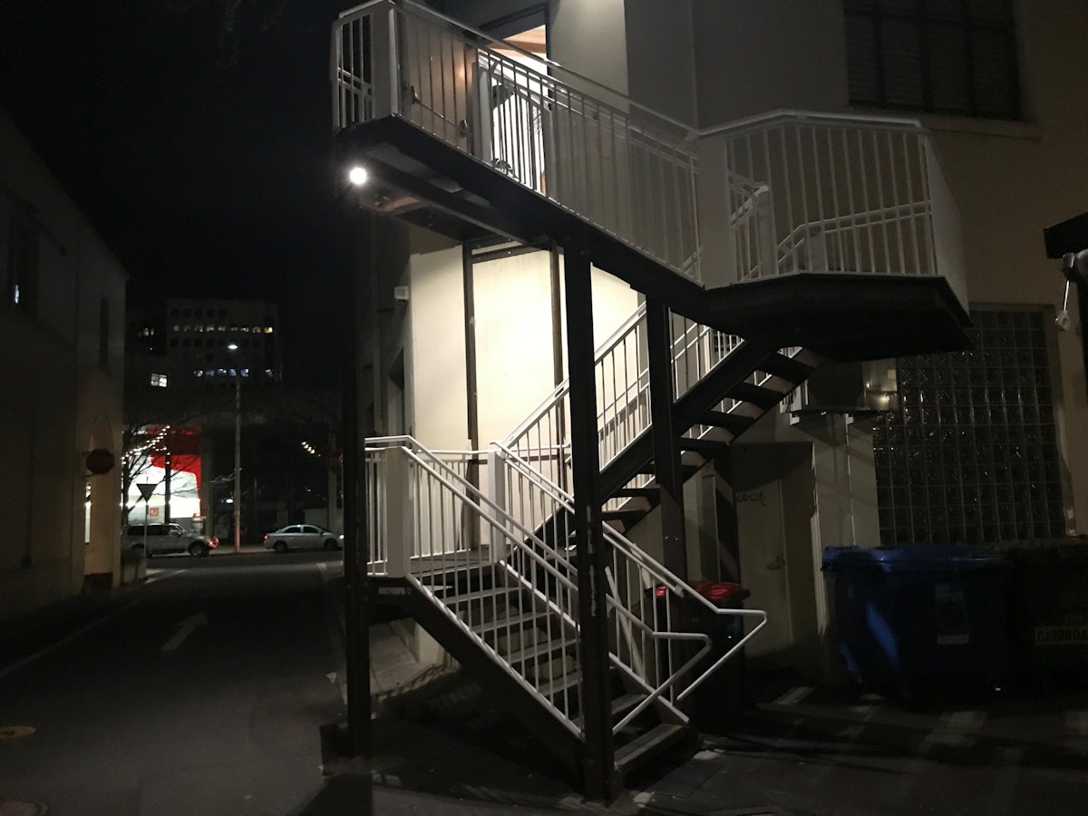 Staircase leading up to Highball Express, Level 1, 82 Alinga St, Civic