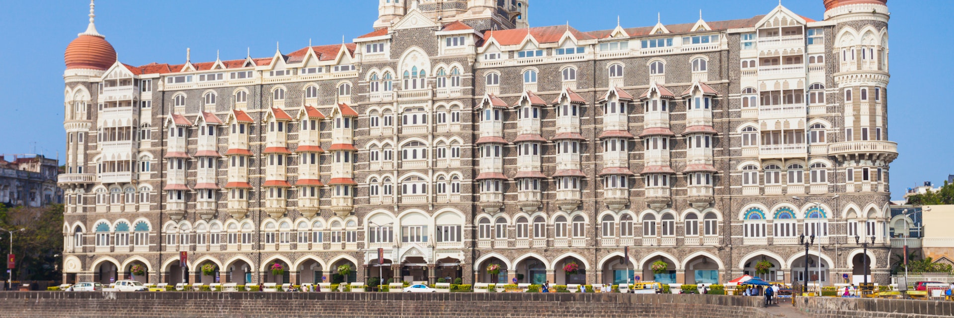 MUMBAI, INDIA - FEBRUARY 21: The Taj Mahal Palace Hotel on Febuary 21, 2014 in Mumbai, India; Shutterstock ID 214733773; Your name (First / Last): Lauren Gillmore; GL account no.: 56530; Netsuite department name: Online-Design; Full Product or Project name including edition: 65050/ Online Design /LaurenGillmore/POI