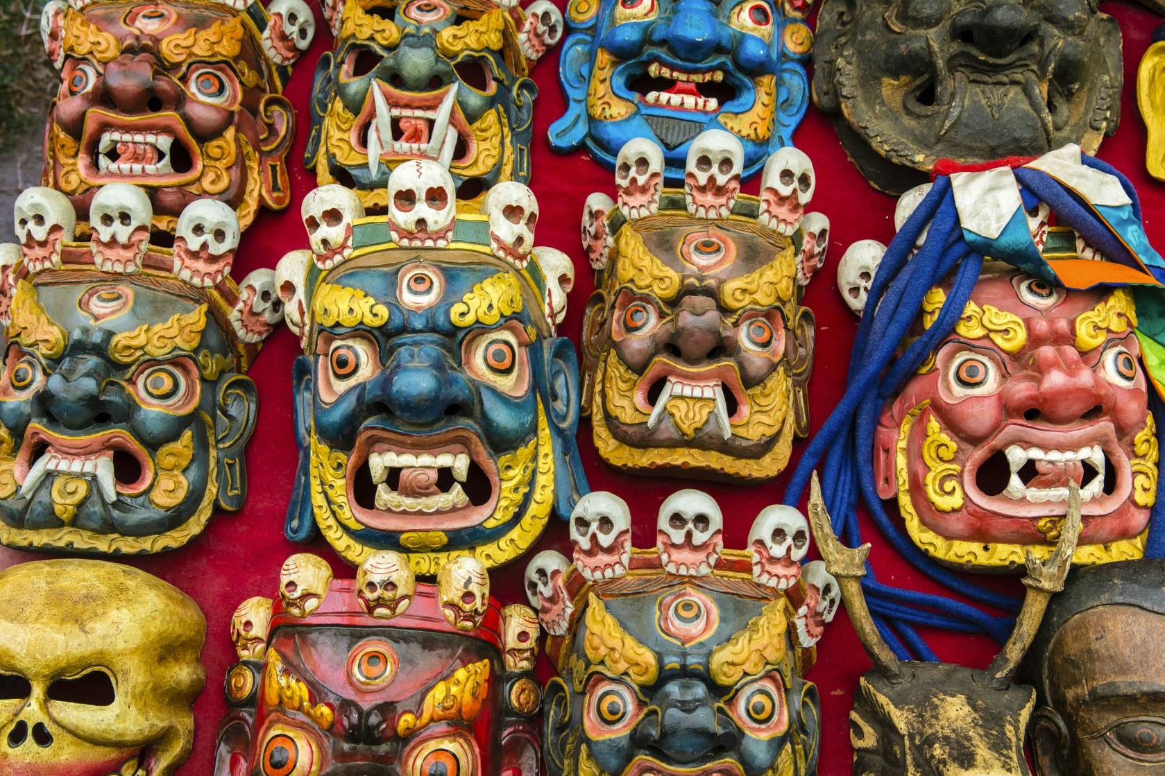 Masks on display at Handicraft Market