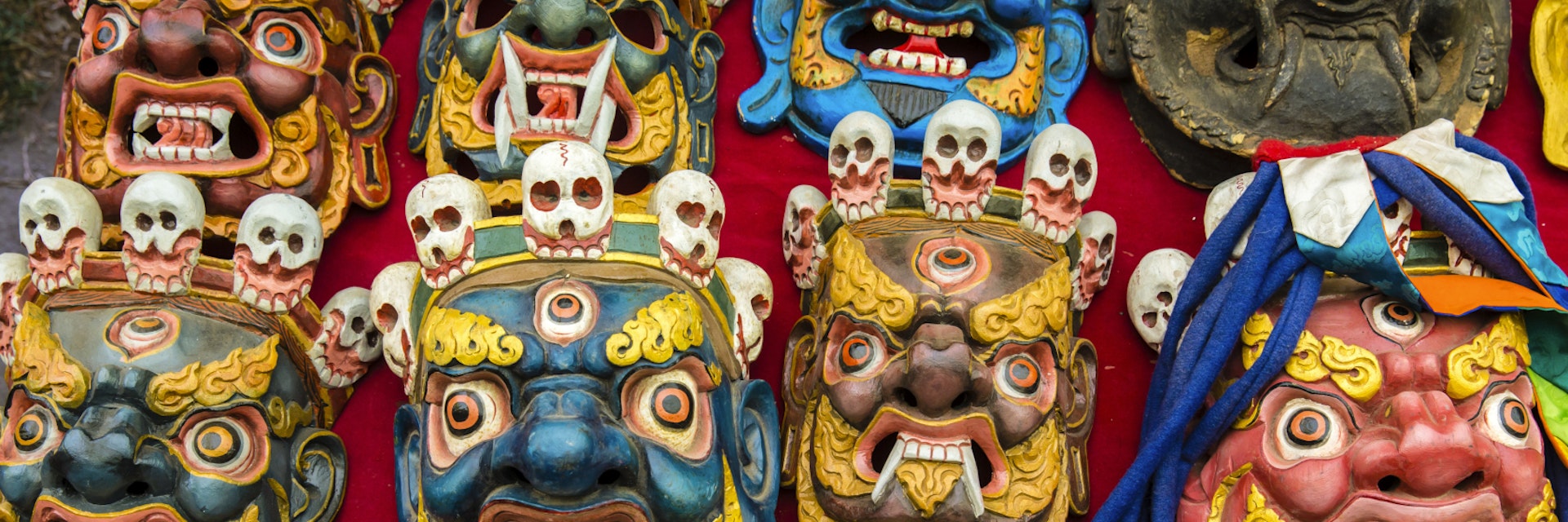 Masks on display at Handicraft Market