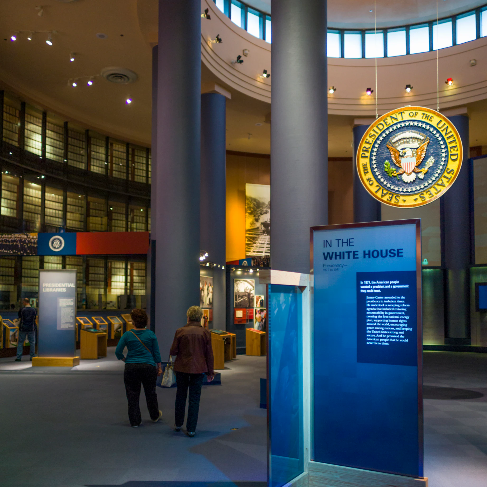 USA, Georgia, Atlanta, Carter Presidential Center, library and museum of fomer President Jimmy Carter, interior