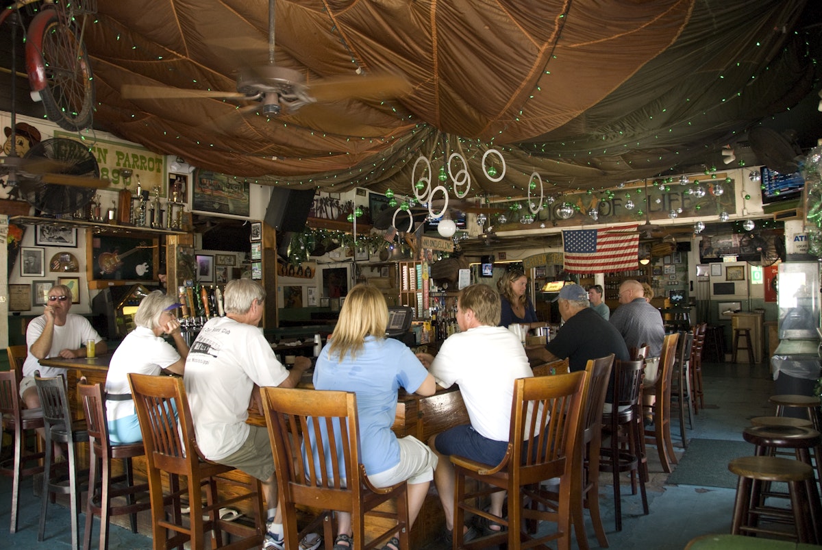 Lunchtime at the Green Parrot Bar in downtown Key West.